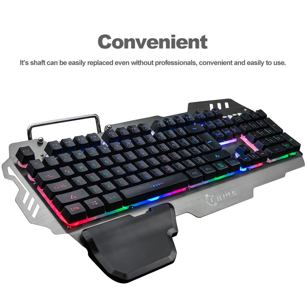 USB Проводная игровая клавиатура Эргономичная подставка для запястья RGB со