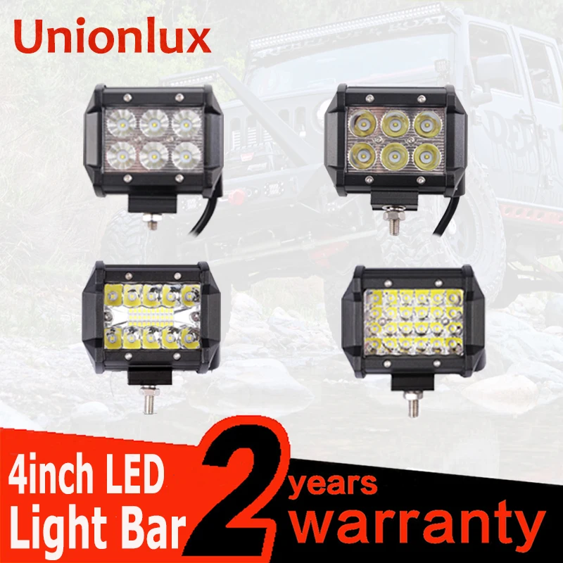 

4 inch LED Bar 18W 60W 72W LED Work Bar Spot Flood Combo Car for Tractor Boat OffRoad 4WD 4x4 Truck SUV ATV Driving Lamp 12V 24V