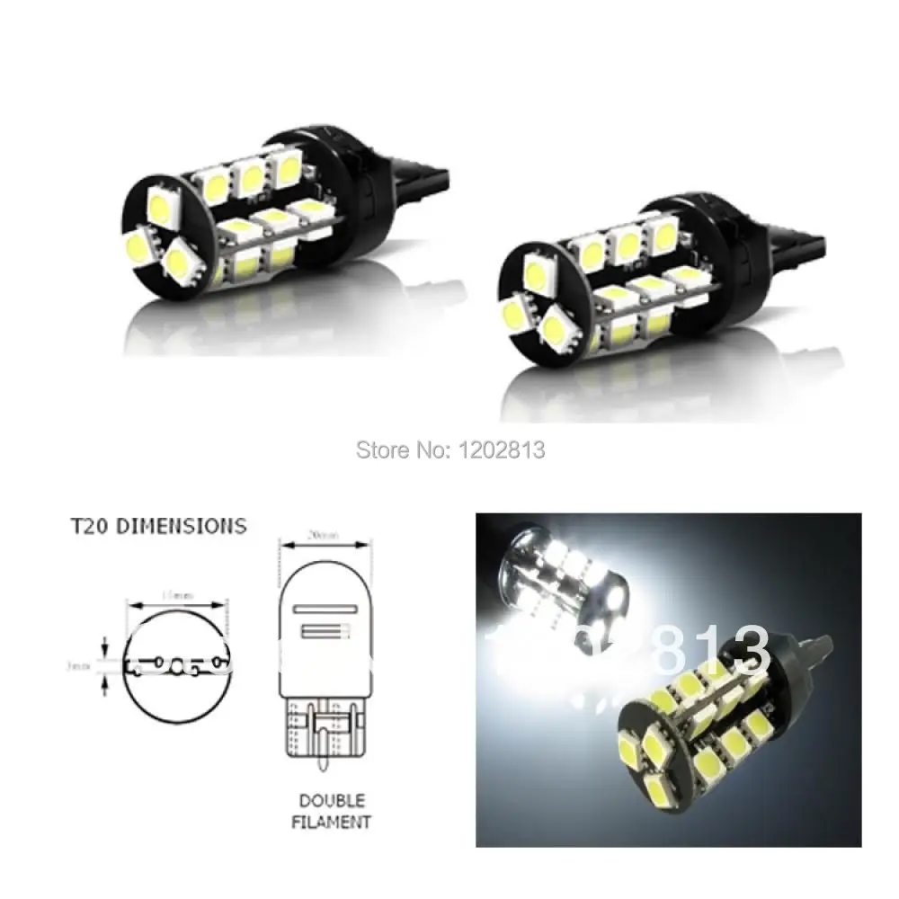 Супер качество SMD 4 шт. для ALFA ROMEO MITO P21W/5W DRL Лампочки 7443 T20 6000K 27 CANBUS белая Бесплатная
