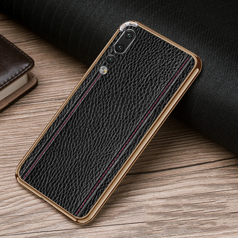 NOWAL Роскошный чехол для телефона из натуральной кожи Huawei P20 Pro Mate20 металлическая