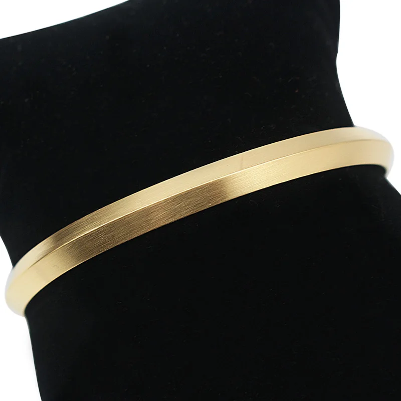 Casual Edges Raised Gold-Color Bangle Stainless Steel Cuff Bracelet Women Fashion Jewelry 1 Piece Free Shipping | Украшения и