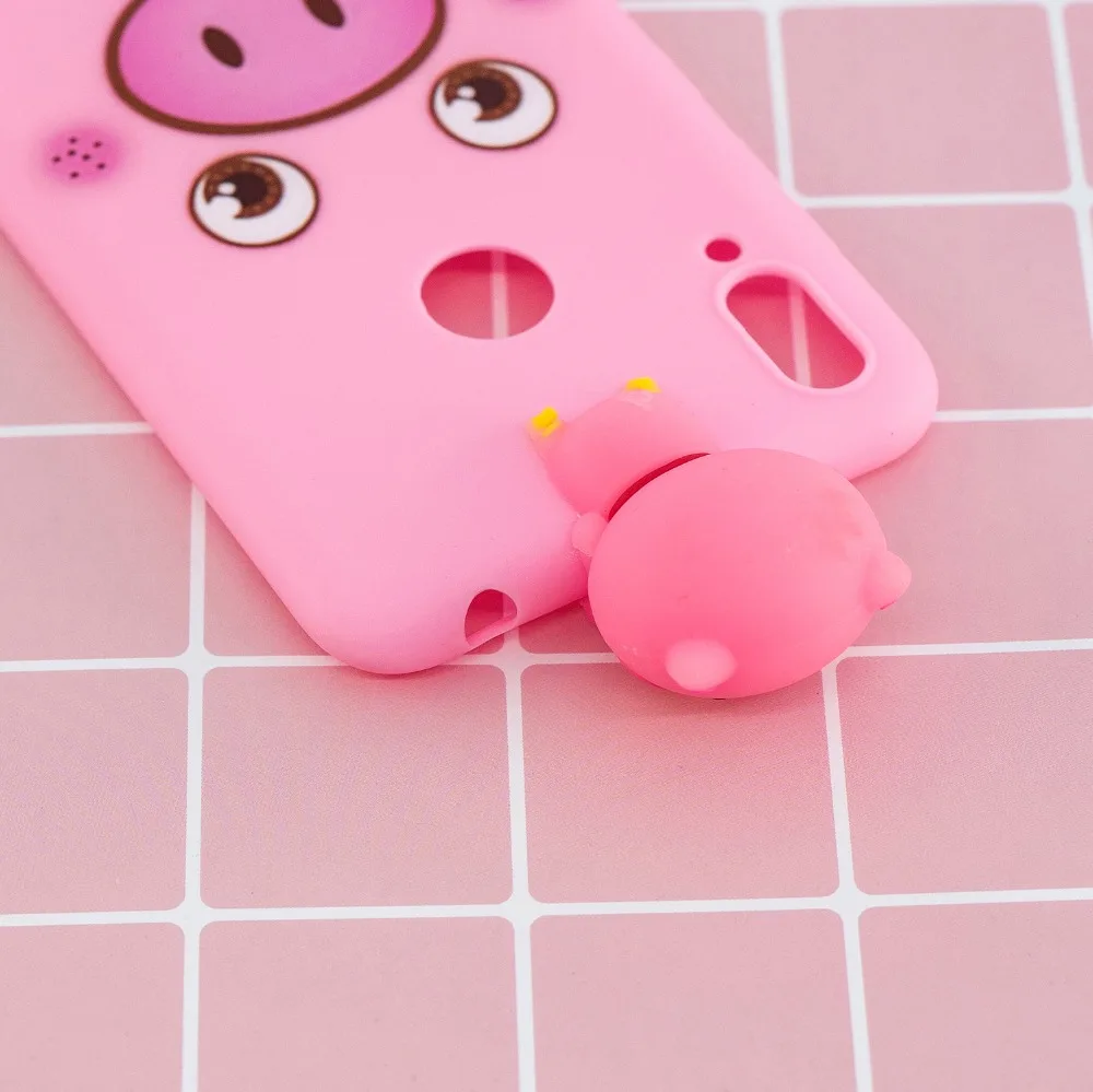 FLYKYLIN Silicone Case For Huawei Y7 Prime 2019 Y 7 Back Cover on Soft TPU Cartoon 3D Doll Toys Coque |