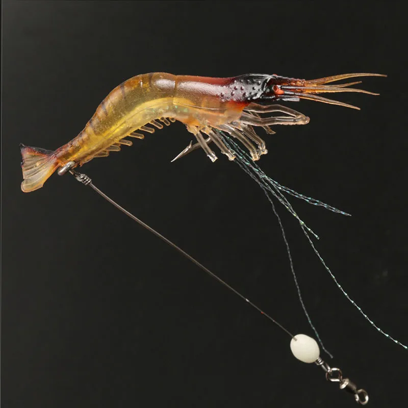 Maxcatch 6 Pcs Noctilucent Soft Shrimp Lures 3.9Inch 6G Artificial Fishing Lure | Спорт и развлечения