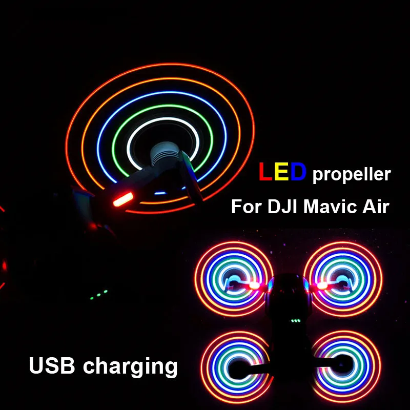 Светодиодная светодио дный вспышка Пропеллер для DJI Mavic Air USB зарядное устройство