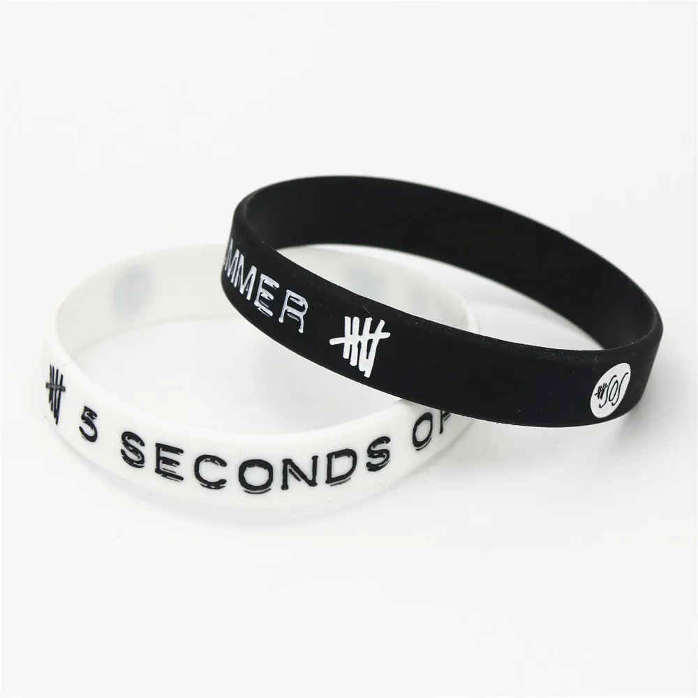 1PC 5sos Band Silicone Wristbands | 5 Seconds of Summer Star Bracelets | Bileklik Fashion Style Jerwerly Gifts (SH196) image 2
