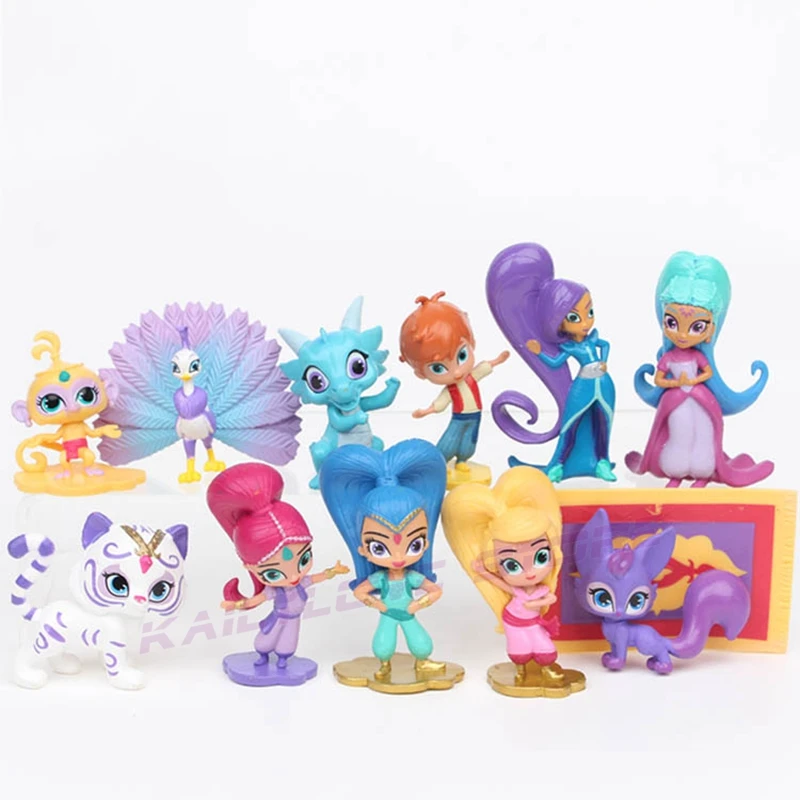 12 шт./компл. блестящие милые куклы фигурки для девочек Samira животные тигр Nahal