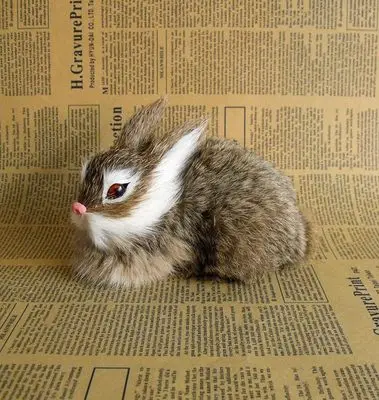 

simulation rabbit model,14x10cm prone rabbit,polyethylene& fur brown rabbit handicraft,home Decoration toy Xmas gift b3644