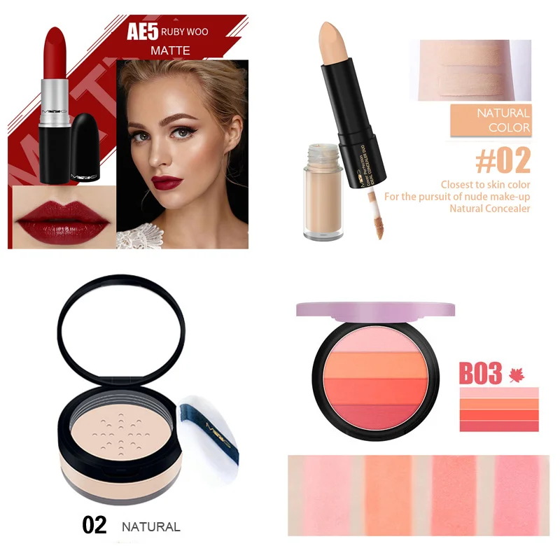 8 шт./лот MYG Makup набор инструментов должен иметь косметику, включая тени для век Матовая помада, Румяна тушь для ресниц подводка для глаз с косметикой