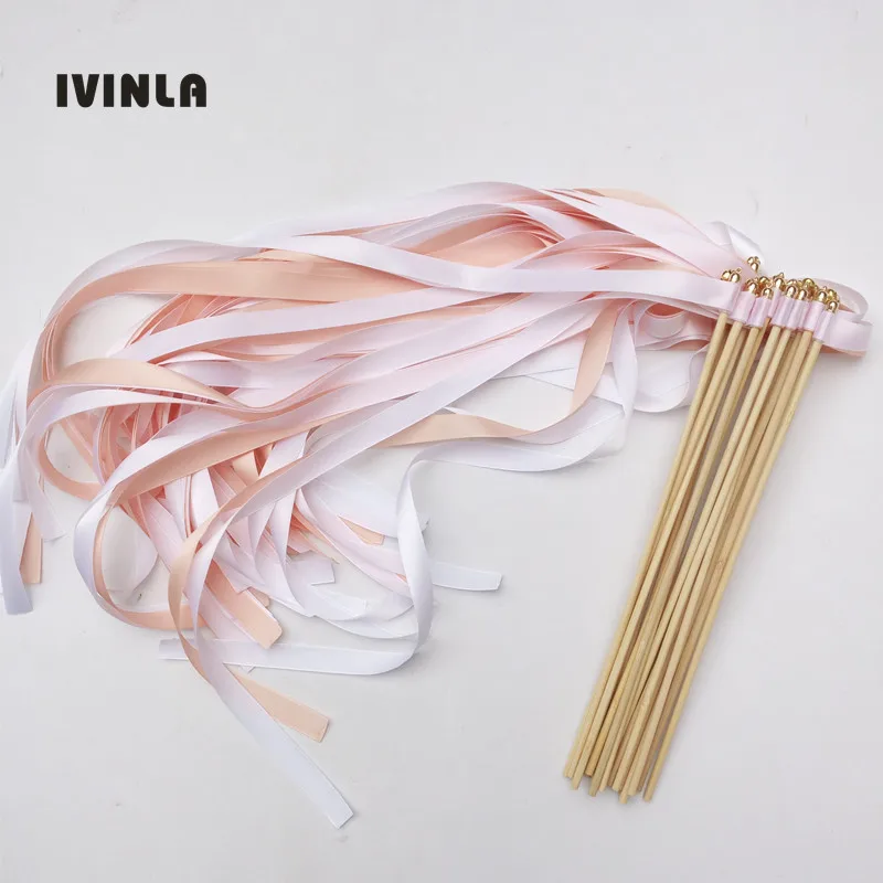 

50pcs/lot White and coral Wedding Wands For Wedding Decoration