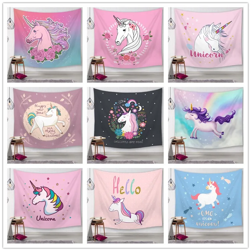 Unicorn Series Wall Hanging Tapestries Indian Mandala Tapestry Tai Chi Hippie Bohemian Decorative Carpet Yoga Mats | Дом и сад