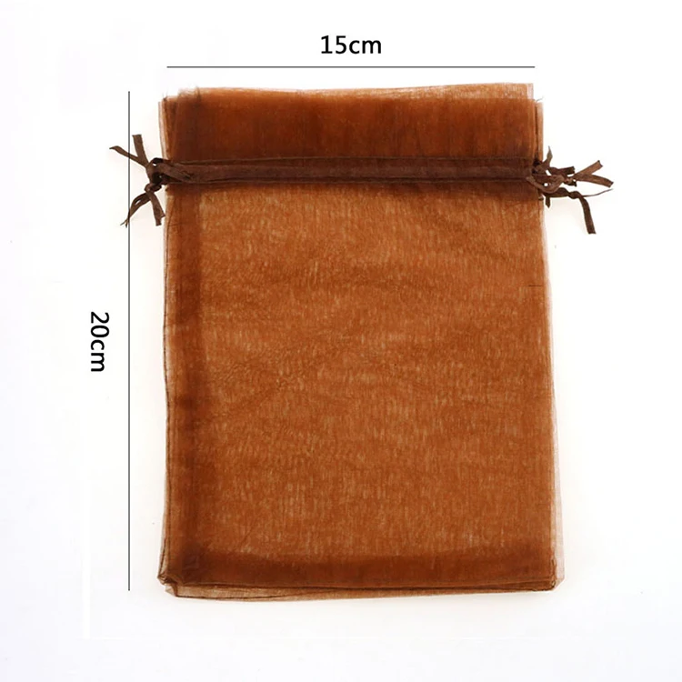 Подарочные пакеты для ювелирных изделий из органзы коричневого цвета дешевые