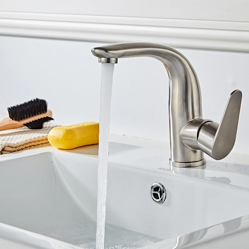 BAKALA Mixer White Faucets Home Bathroom Faucet Basin Tap Cold-Hot Water Taps Stainless Steel Plating Robinet Torneiras | Обустройство