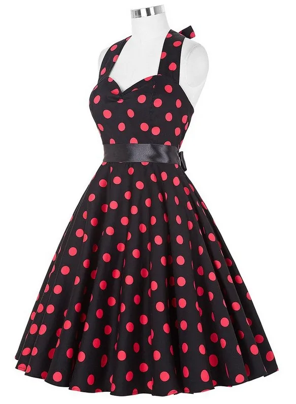 Женское винтажное платье в горошек ретро летнее стильное 2019|rockabilly dress|dress 50sdress 50s