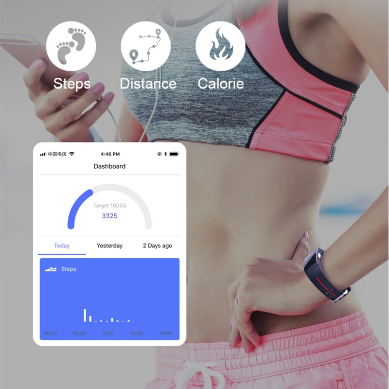 H66plus браслет для измерения артериального давления пульсометр PPG ECG Смарт