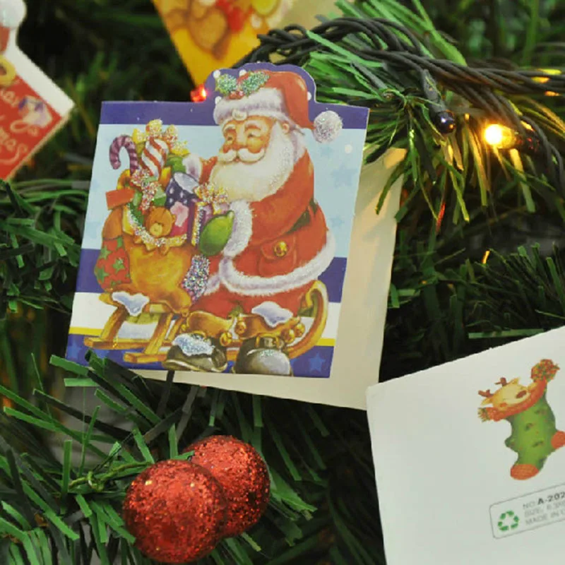 20 шт. детские поздравительные открытки разные стили санта клауса мини подарок