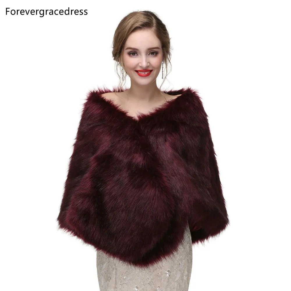 Forevergracedress элегантная мягкая осенне зимняя Свадебная накидка из искусственного