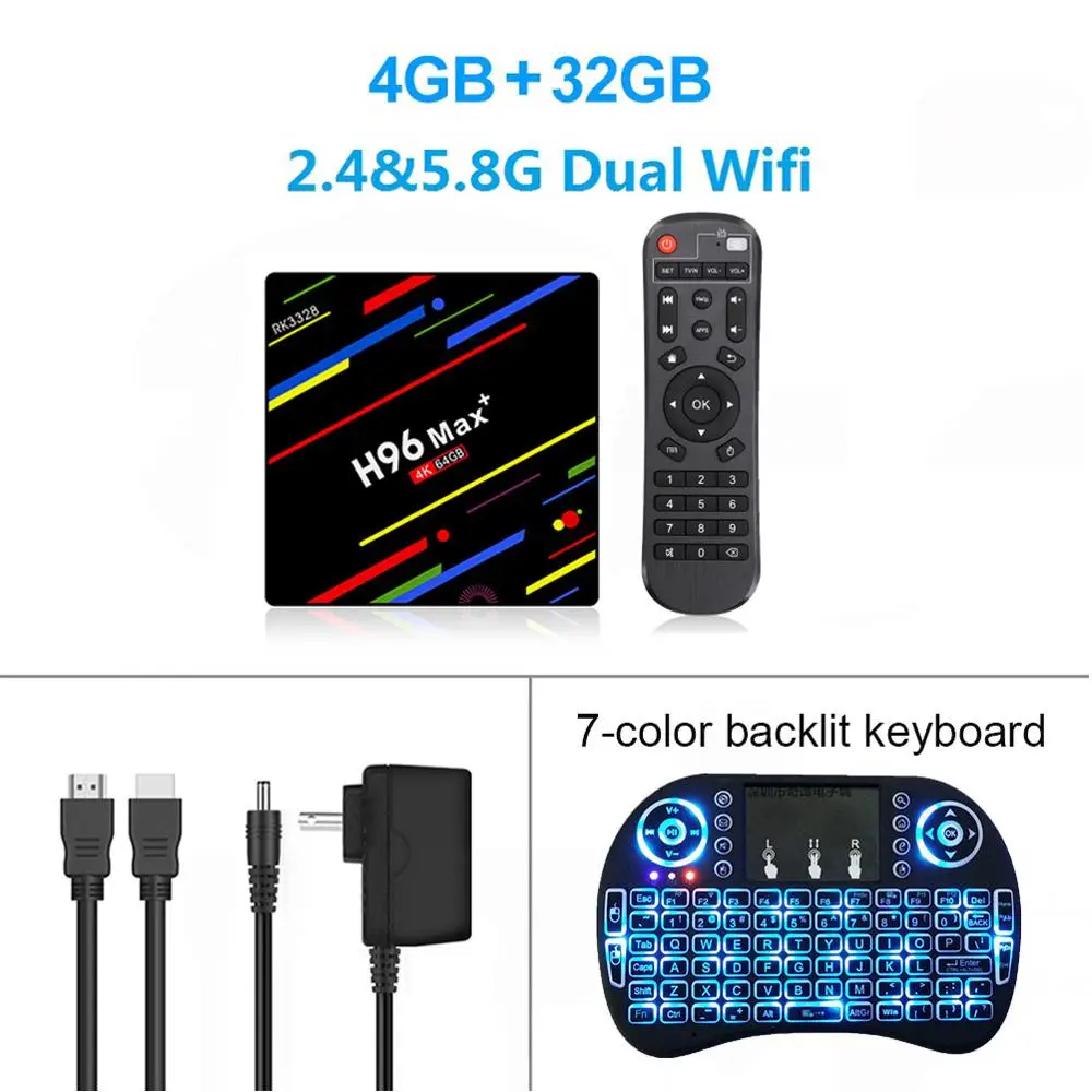 4G 32G backlit i8 ТВ-приставка LEMADO H96 MAX Pro Android 9,0 ТВ-приставка Rockchip RK3328 4 Гб ОЗУ 64 Гб ПЗУ 4K Google плеер магазин смарт-ТВ приставка - Color: 4G 32G backlit i8