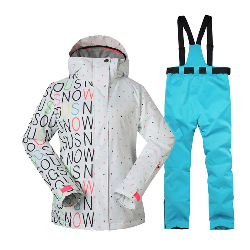 picture jacket pant Хорошее Для женщин зимние Костюмы, для улицы, Спортивная Комплекты для сноубординга из водонепроницаемого материала с защитой от ветра, лыжные куртки и нагрудник зимние брюки для девочек - Цвет: picture jacket pant