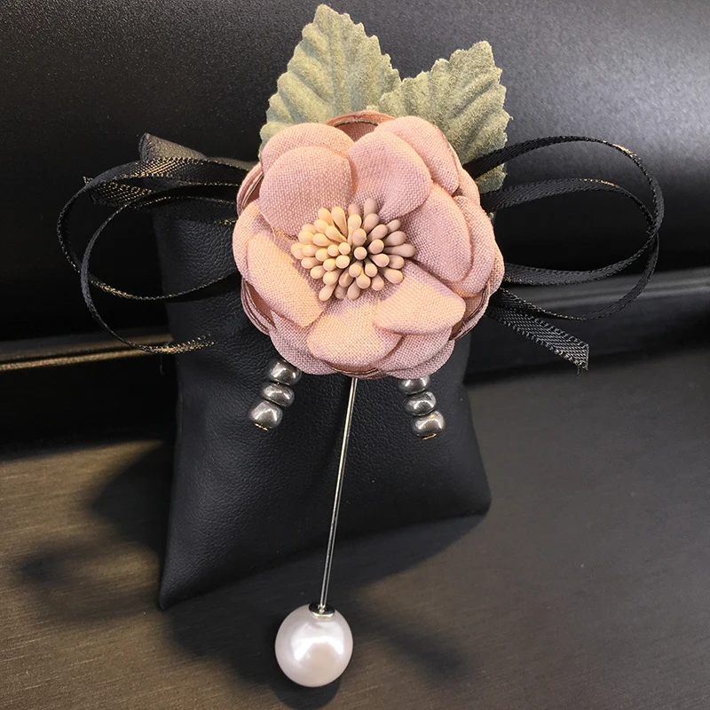 Cloth art flower brooch brooches women deserve to act the role of pearl pin scarf buckle fashion jewelry ornaments xz41 | Украшения и
