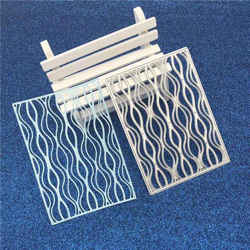 

wavy rectangle background Metal Cutting Dies Stencils for DIY Scrapbooking Album Paper Card Decorative Craft Embossing Die Cuts