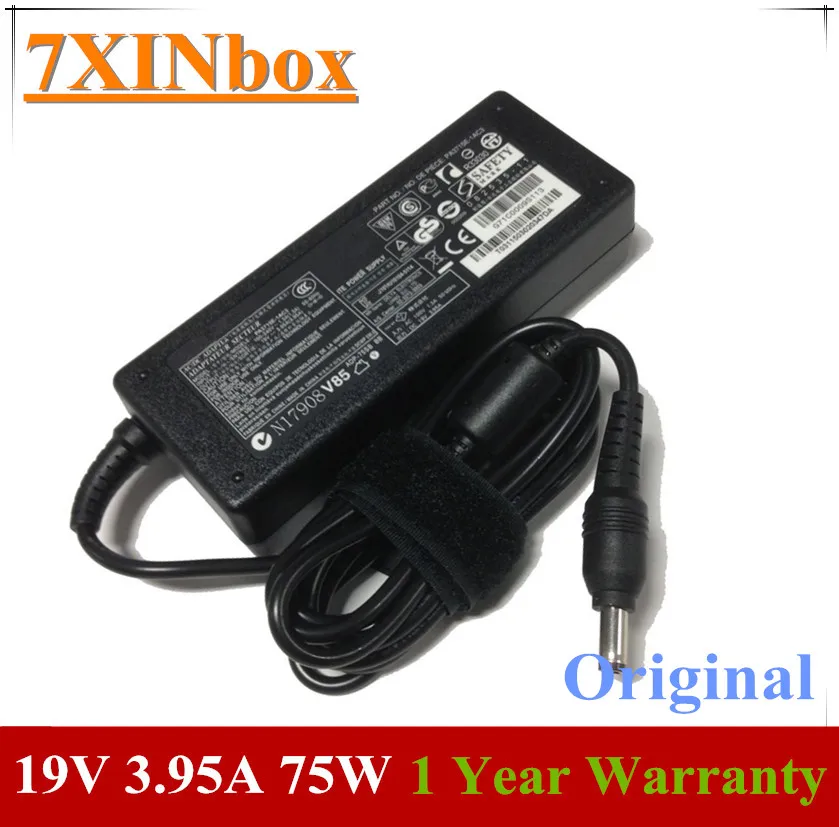7XINbox 19V 3.95A 75W Оригинальное зарядное устройство для Toshiba|19v 3.95a|ac adapter19v charger |