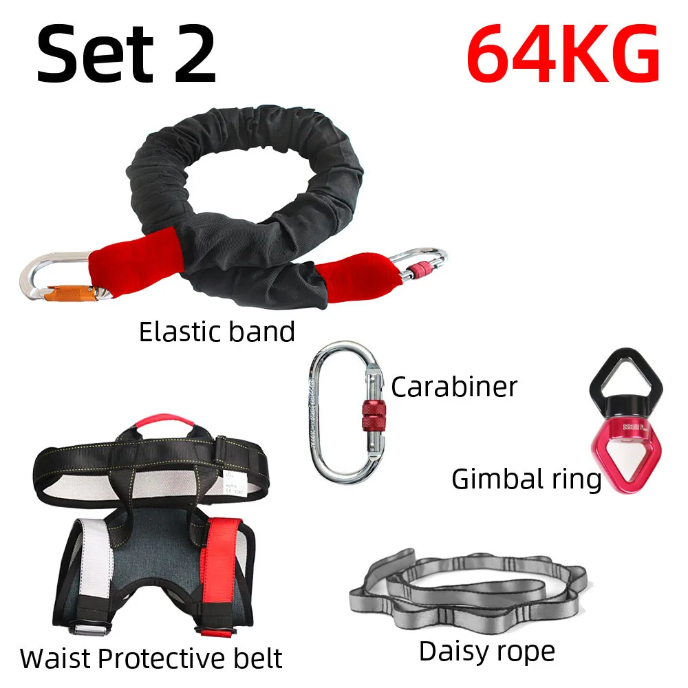 Set 2 64KG Type Новинка, АЭРОСЪЕМКА для фитнеса, йоги, банджи, танца, тренировки, тренировки, пилатеса, эластичный подвес, слинг, тренажер, Тяговая веревка - Цвет: Set 2 64KG Type