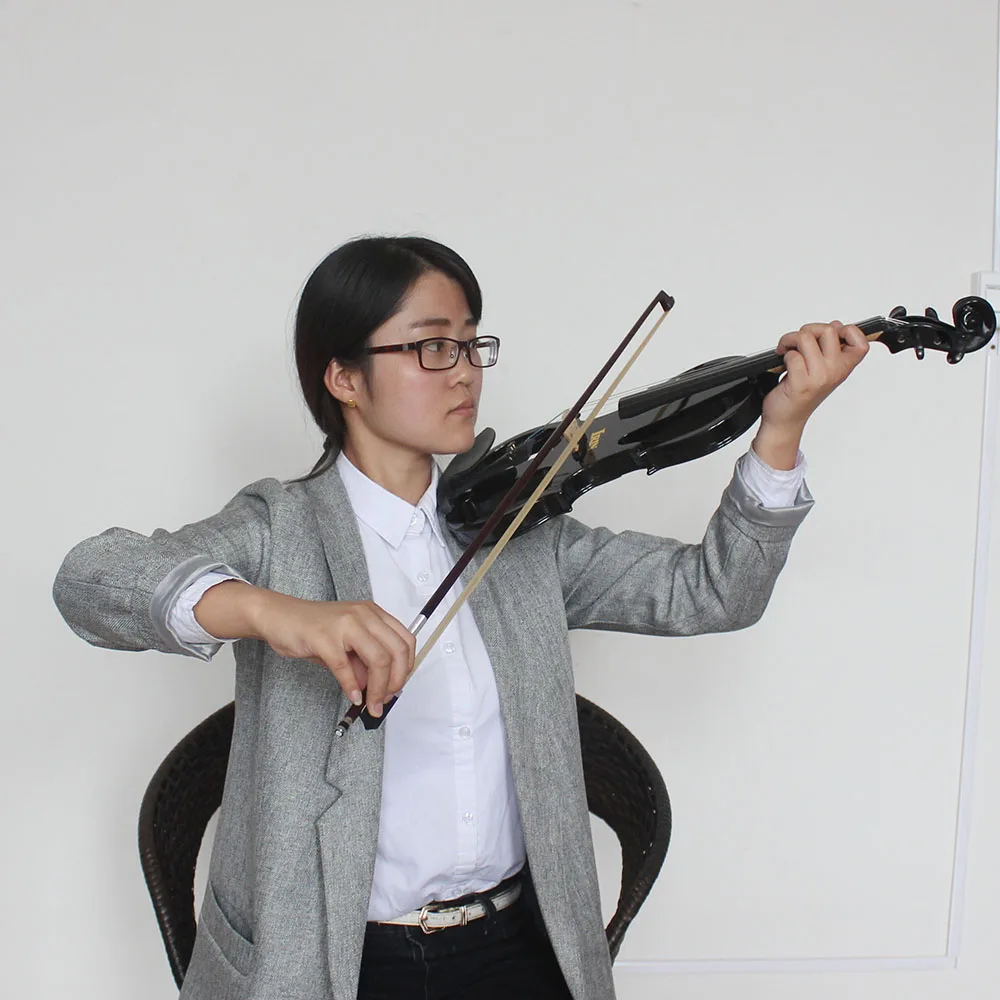 4/4 Электрический Скрипка Струнный инструмент с деревянным кленовым черным