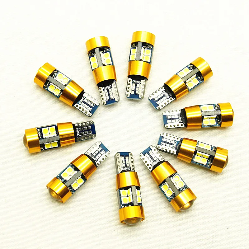 

10x 8W T10 LED Canbus Light Bulbs Car Interior Reading Parking Lights White No Error T10 LED