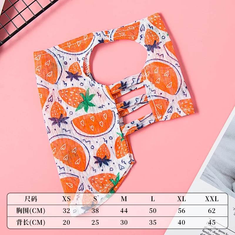 Watermelon print Летние жилеты для собак, футболки для собак, дышащая одежда с принтом, без рукавов, хлопковая одежда для кошек, блузка мягкого силуэта, одежда для чихуахуа - Цвет: Watermelon print