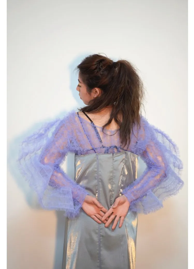 WHITNEY WANG 2019 весенне летняя модная уличная дизайнерская стильная сетчатая блузка с