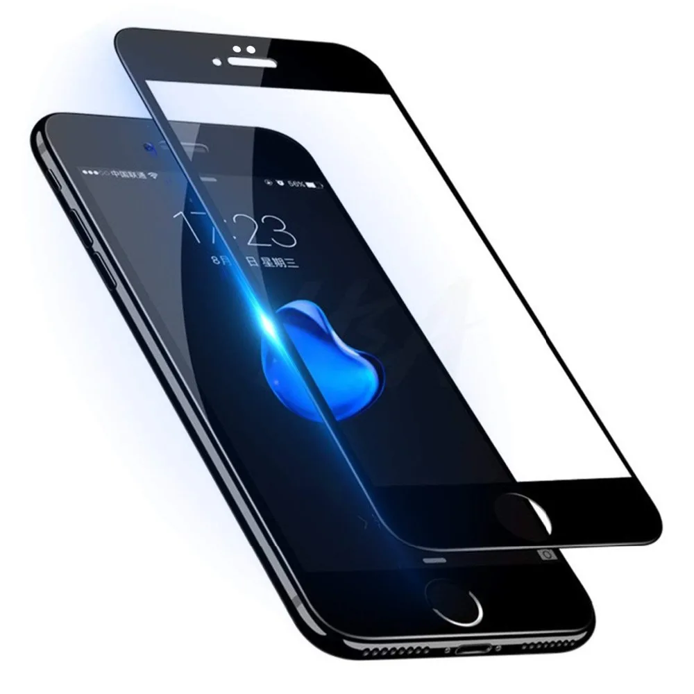 Закаленное стекло протектор для IPhone 6 7 8 5D изогнутые края Защитное X PLUS 9 H