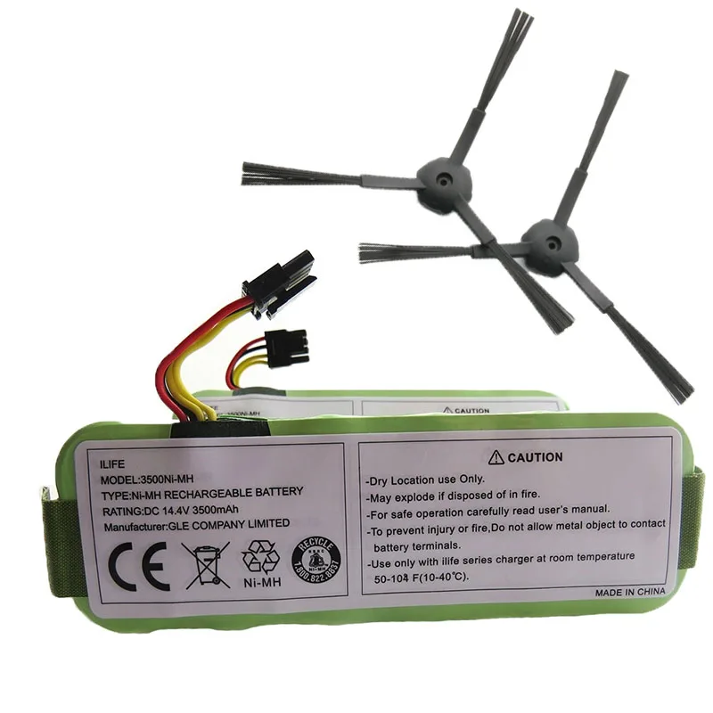 A brush+Ecovacs NI-MH 3500mAH 14.4 V Battery for Kitfort KT504 Haier T322 T321 T320 T325 robotic Vacuum Cleaner Parts Accessory |