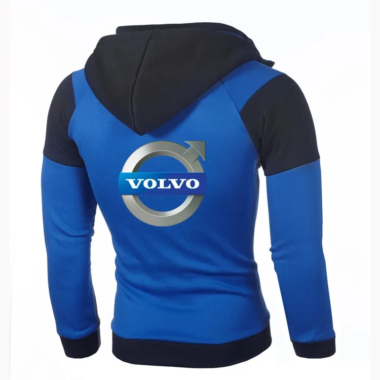 Модные Для мужчин новая Толстовка VOLVO личности Цвет двойной молнии кардиган с