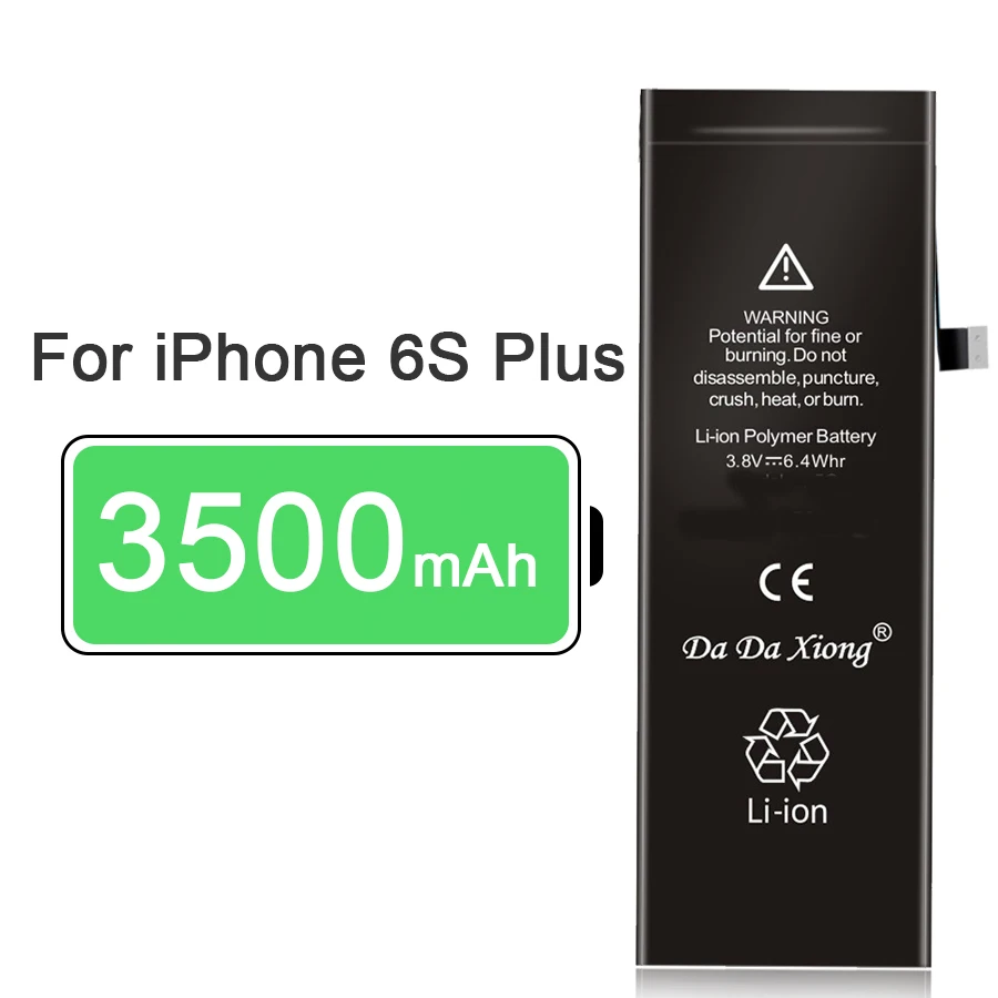 Da Xiong аккумулятор для телефона для iPhone 6G 6 s Plus, максимальная емкость, сменные батареи, литий-полимерная батарея, Бесплатные инструменты - Цвет: 3500mAh For i6s Plus