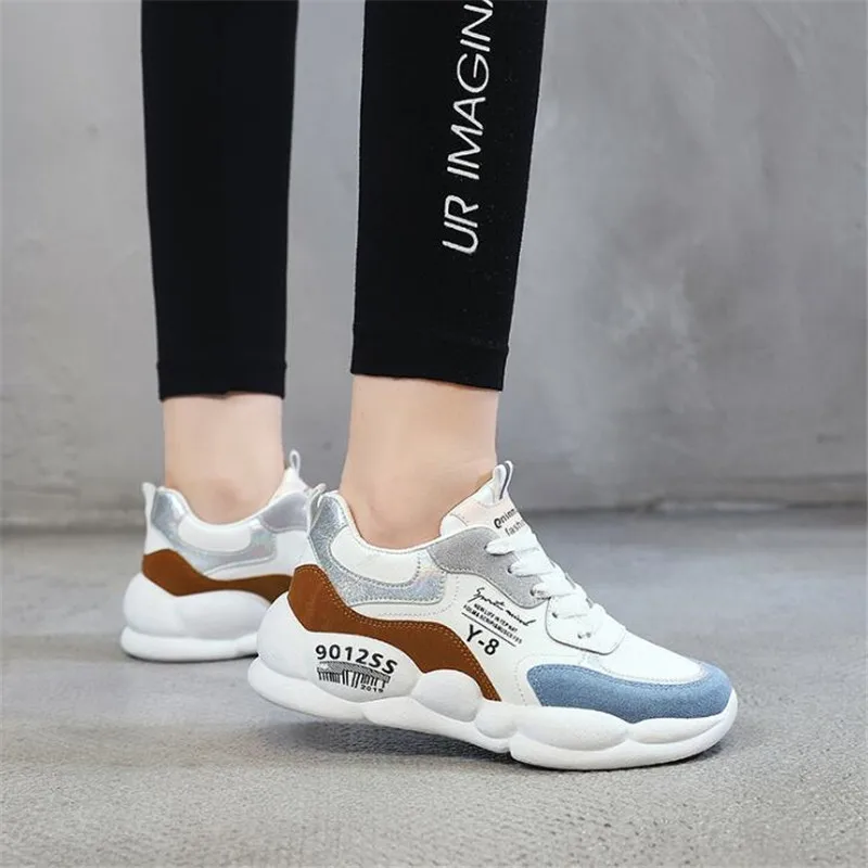 Новинка женская обувь коллекция 2019 года модные кроссовки на толстой платформе