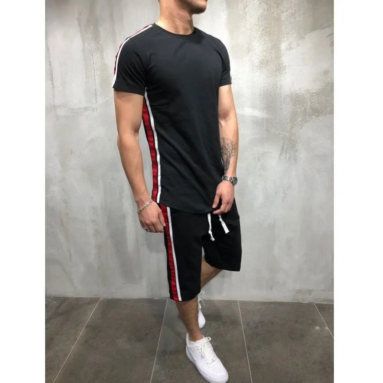 Torridity модный мужской комплект в полоску с боковыми вставками спортивный костюм