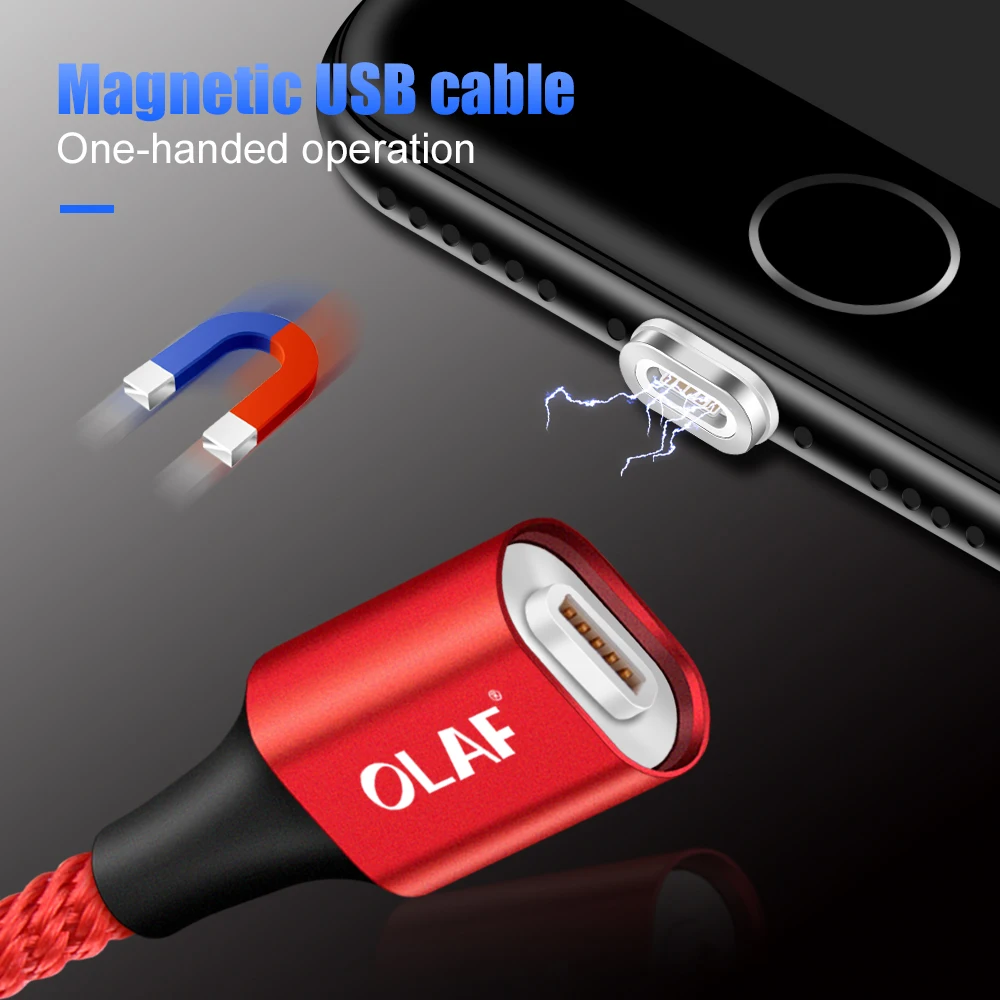 OLAF 3A светодиодный магнитный usb кабель для зарядки Micro для Xiaomi huawei Micro USB кабель для быстрой зарядки для samsung кабель для передачи данных Microusb