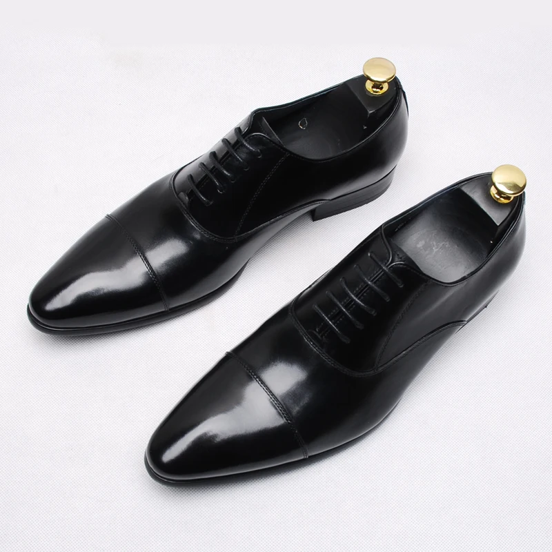 Высококачественные деловые Костюмные туфли из коровьей кожи оксфорды для