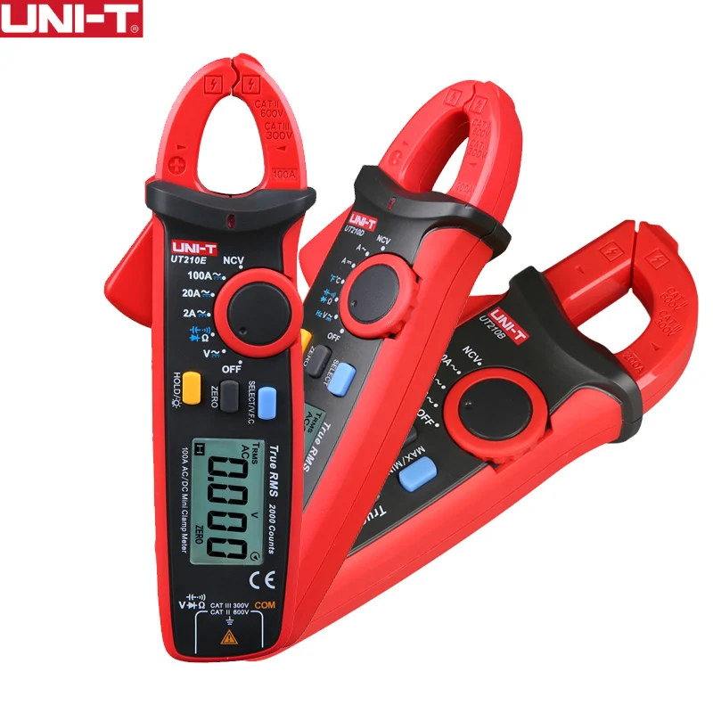 UNI-T UT210E Цифровые токовые клещи True RMS мини AC/DC Ток Напряжение Авто Диапазон VFC емкость Бесконтактный мультиметр тестер
