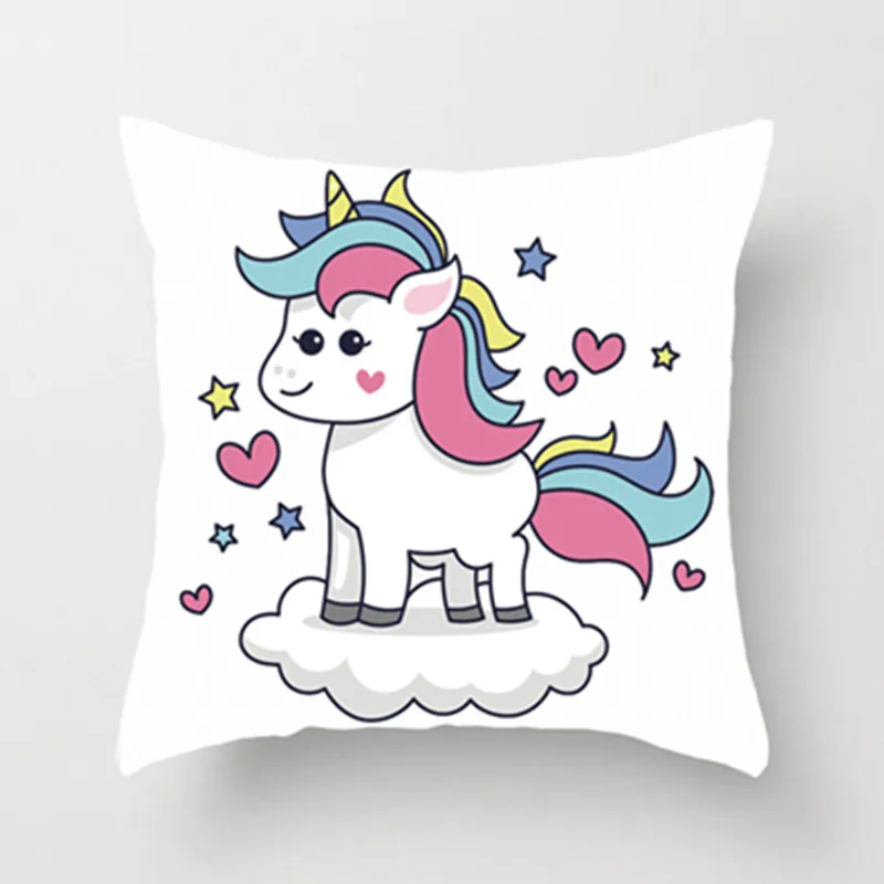 Милая Подушка Kawaii с единорогом и кроликом декор для детской комнаты без вставки