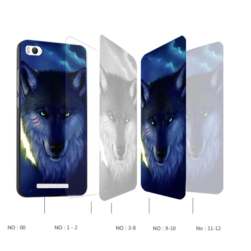 Xiaomi Mi4c Case Original Cover for Skin Wolf Fish Skull mi4c Fundas 100% |