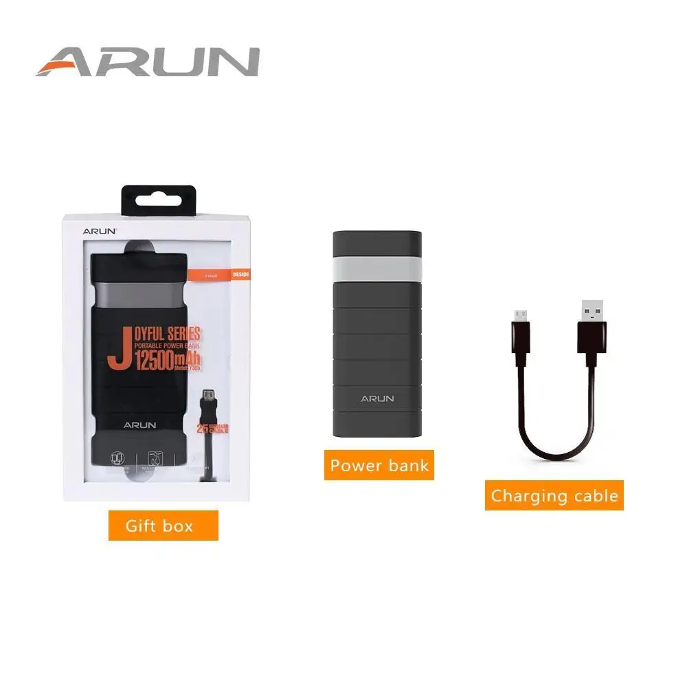 ARUN 12500 мАч Внешний аккумулятор PoverBank 2 USB power Bank портативное зарядное устройство
