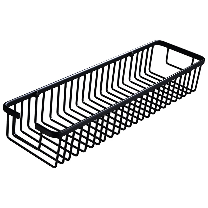 

Black space aluminum bathroom rack single-layer bathroom wall-mounted storage rack bathroom hardware kit