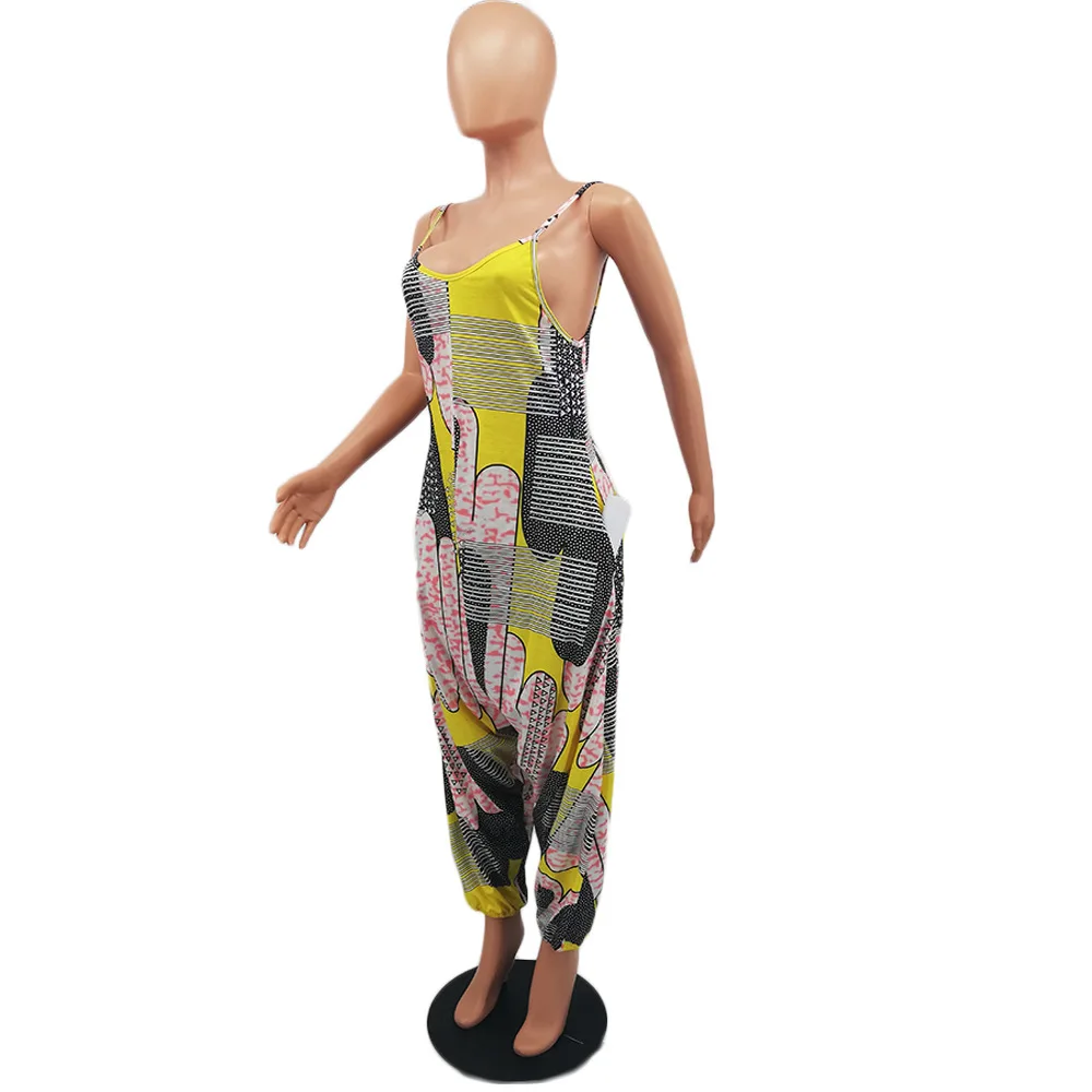 Женский вечерний комбинезон с принтом длинный из полиэстера в африканском стиле