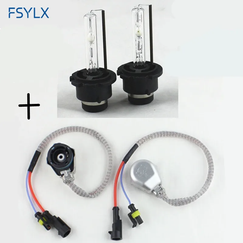 FSYLX D2S D2C HID ксеноновая лампа фары + D2 усилитель Жгут проводов 35 Вт Автомобильная