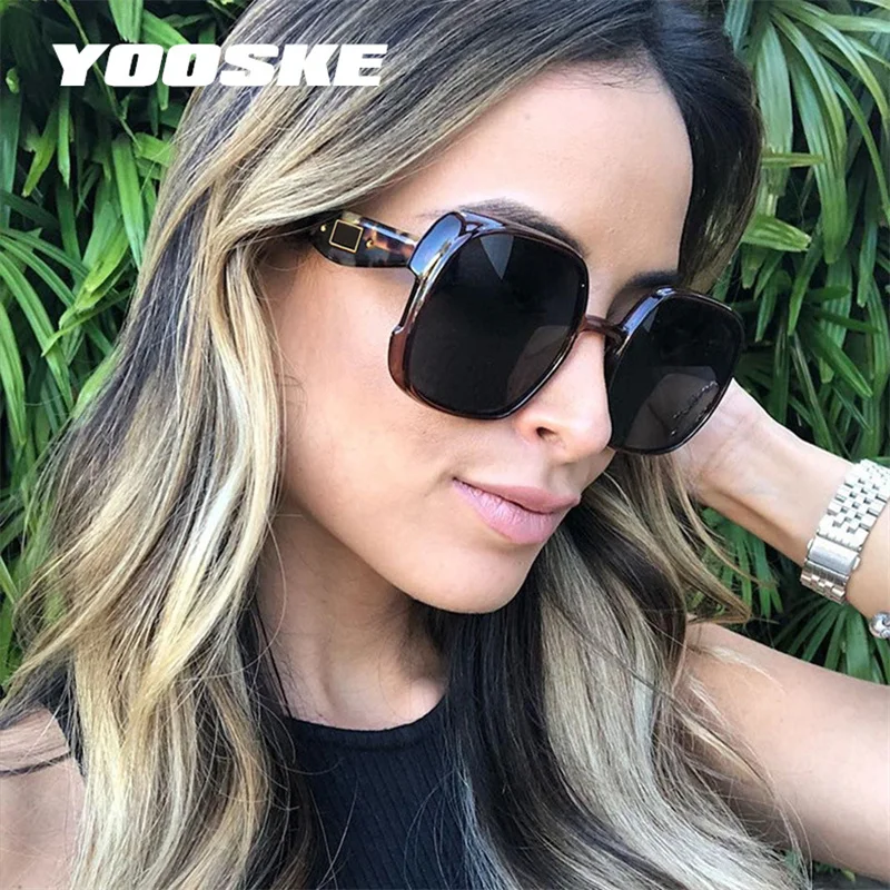 Модные женские солнцезащитные очки YOOSKE 2019 роскошные элегантные большого размера