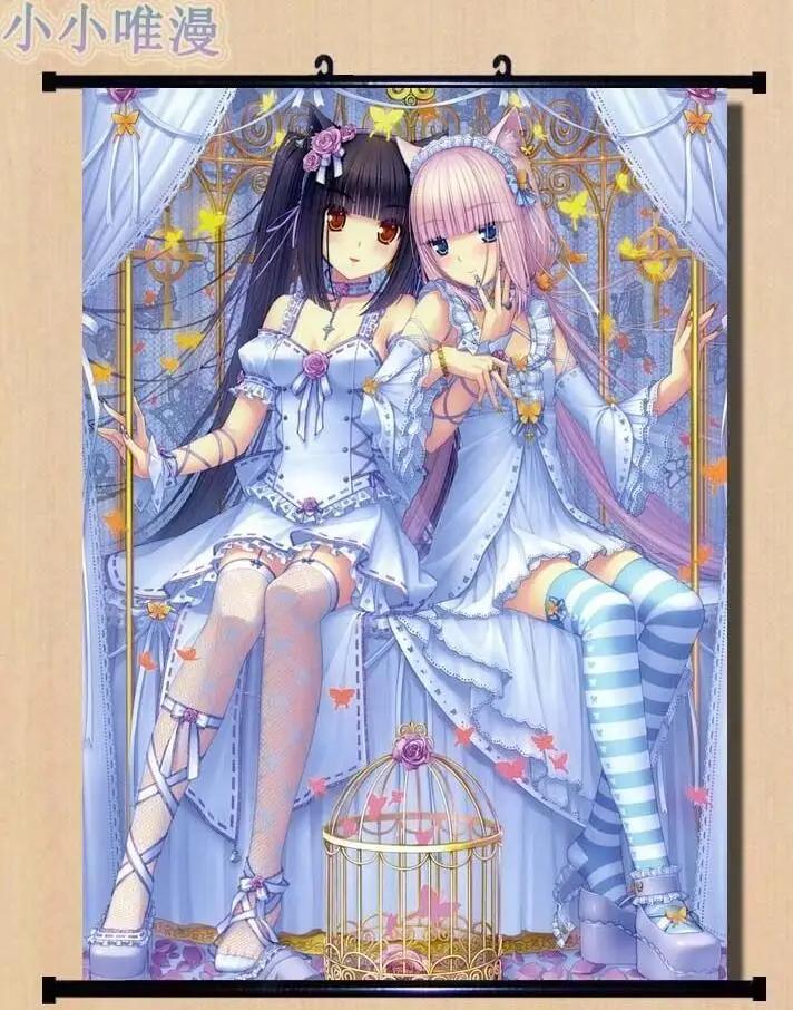 Милый аниме плакат NEKOPARA Новый прокрутки подарок ткань Декор стены украшение дома