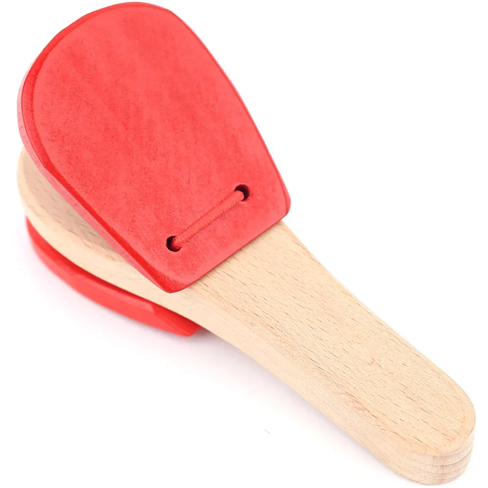 Детская Деревянная Игрушка музыкальный инструмент Castanet Clapper Handle игрушка для