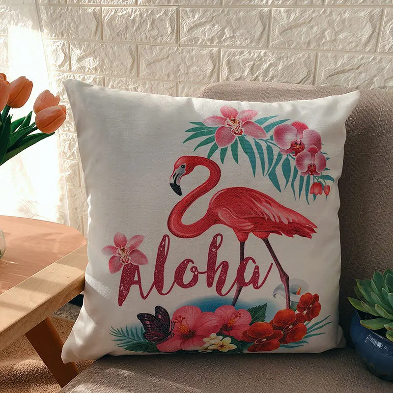 Наволочки с рисунком фламинго наволочки из хлопка и льна для дома спальни офиса