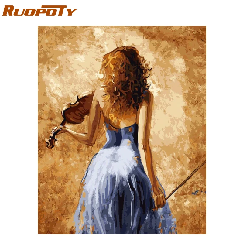 RUOPOTY оправа для скрипки Womem DIY живопись по номерам современная настенная